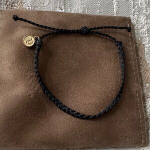 Pura Vida Black Braided Bracelet with Gold Accent